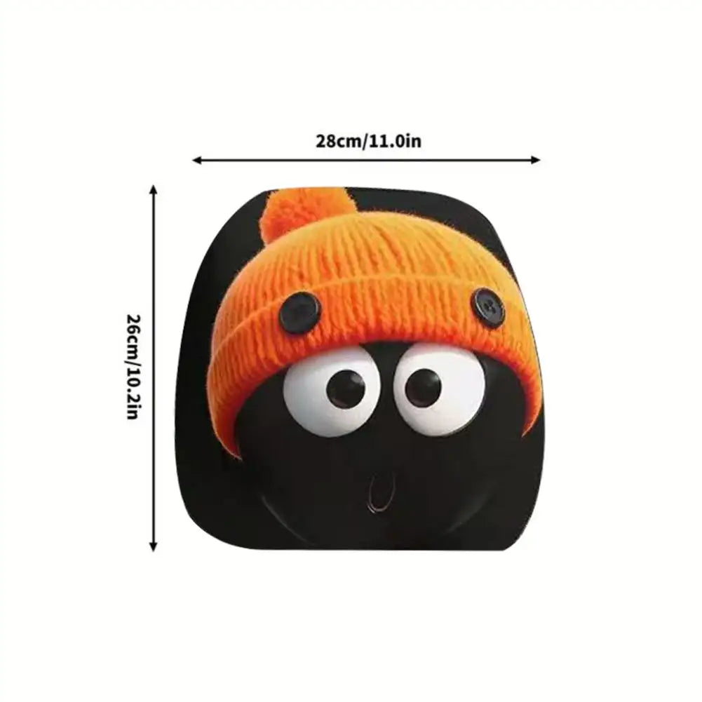 2pcs Universal Cartoon Character Car Pillowcase, Smiley Face Printed Car Headrest Covers, Washable Soft Head Rest Protector Oasis Select