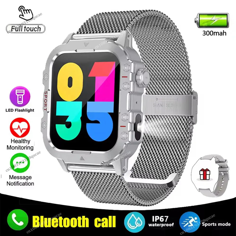 Military Smart Watch – Bluetooth Calls, GPS & Fitness Tracker