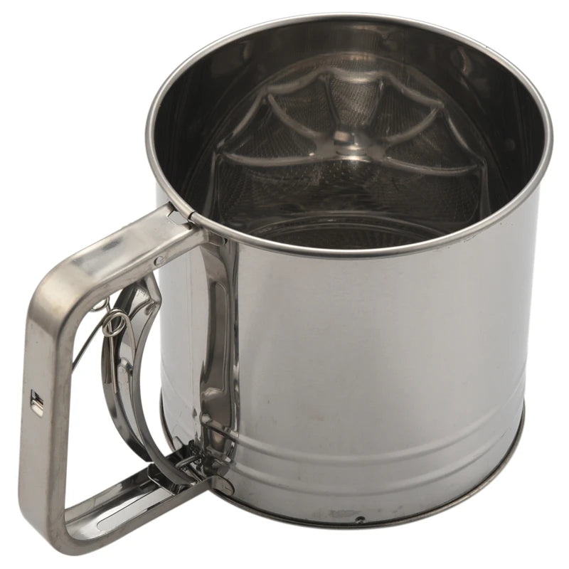 Stainless Steel Flour Sifter Large Baking Sieve Cup For Powdered Sugar Oasis Select Silver NONE