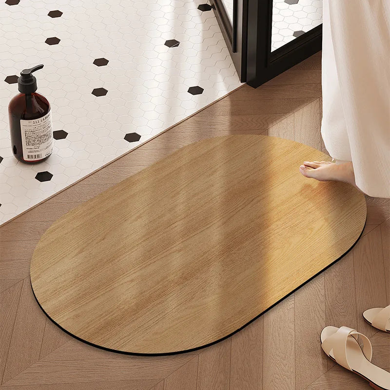 Bathroom Mats with Retro Water Absorbing and Anti Slip Properties Dirt Resistant and Easy To Maintain Made of Diatomaceous Earth Oasis Select 40x60cm Log-7