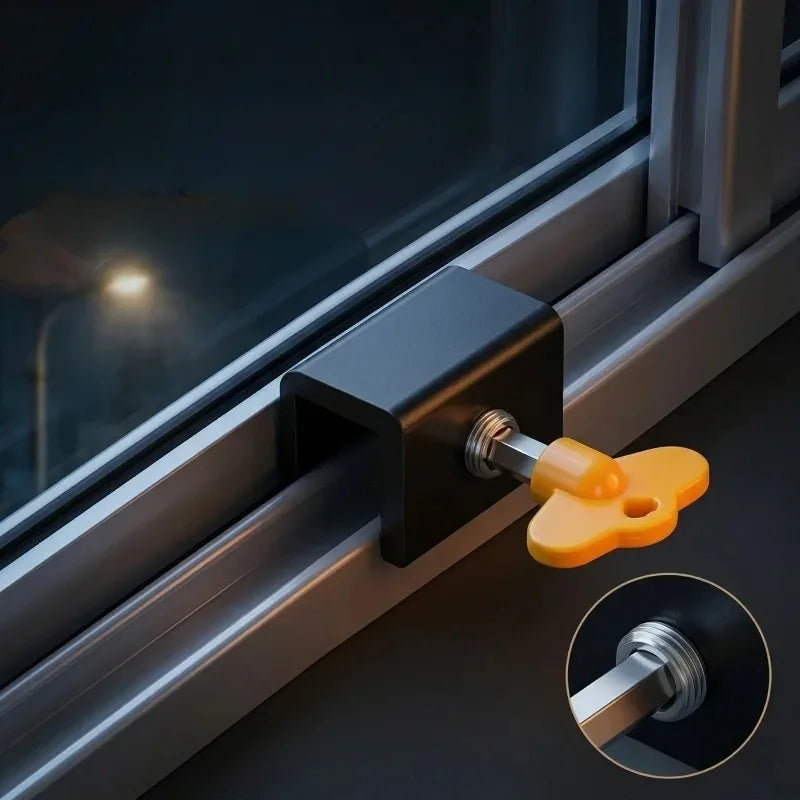 Adjustable Window Security Lock Sliding Door Stopper With Key Preventing Kids Pets From Opening Unintentionally Oasis Select