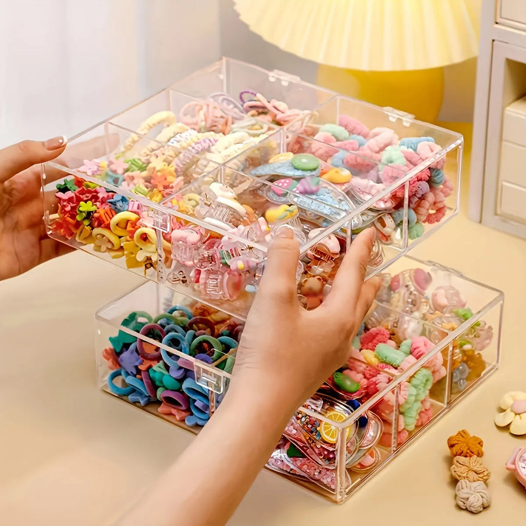Transparent hair accessory storage box cover, dust-proof and moisture-proof jewelry box, headband hair clip, jewelry display box Oasis Select
