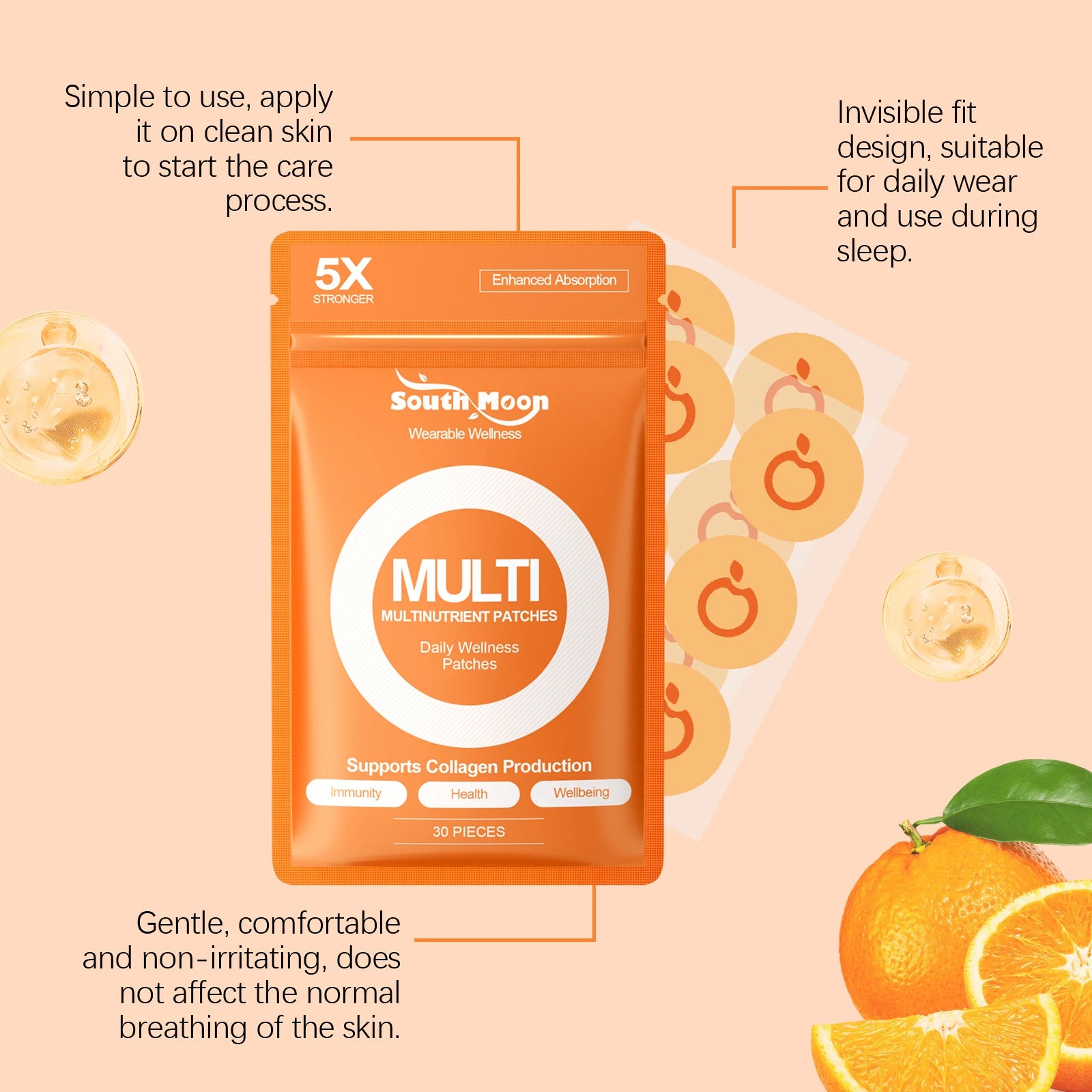 Citrus Patch Body Care Protects and Nourishes Skin Highlights Body Contours Lightweight Moisturizing Care Patches Oasis Select