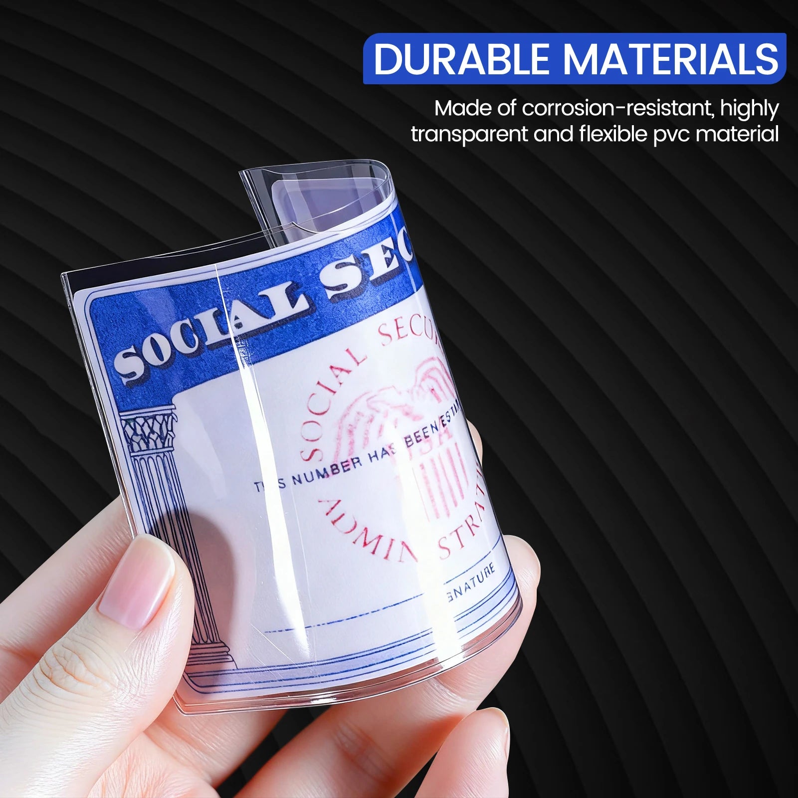 Social Security Card Protective Case, Ultra-Clear Durable 20Mil Storage Sleeve for EHIC/Credit Card/EU Driver's License/ID Card Oasis Select