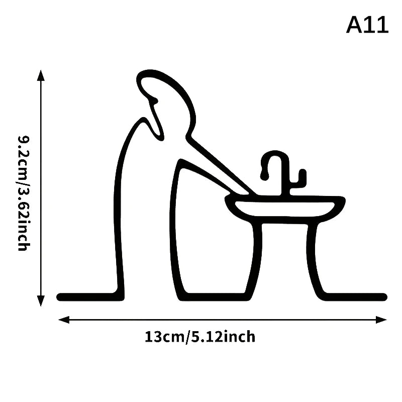 La Linea-Minimalist Line Art Wall Sticker, Waterproof Decal, Home and Car Decoration, Suitable for Walls Doors Glass and Cars Oasis Select A11