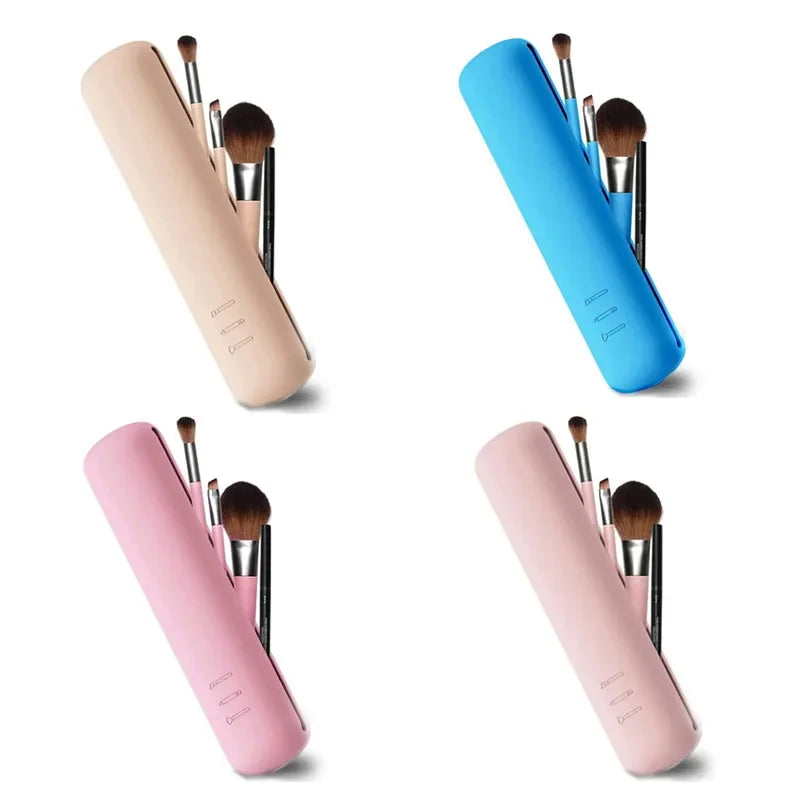 1/5pcs Silicone Brow Pencil Case Makeup Brush Eyeshadow Brush Storage Set Dust-Proof Simple Portable Travel Bag Specific Oasis Select 01-03-04-05