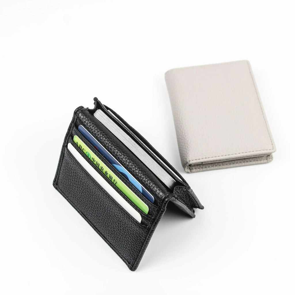 Genuine Leather Business Card Holder – Slim Wallet for Men & Women