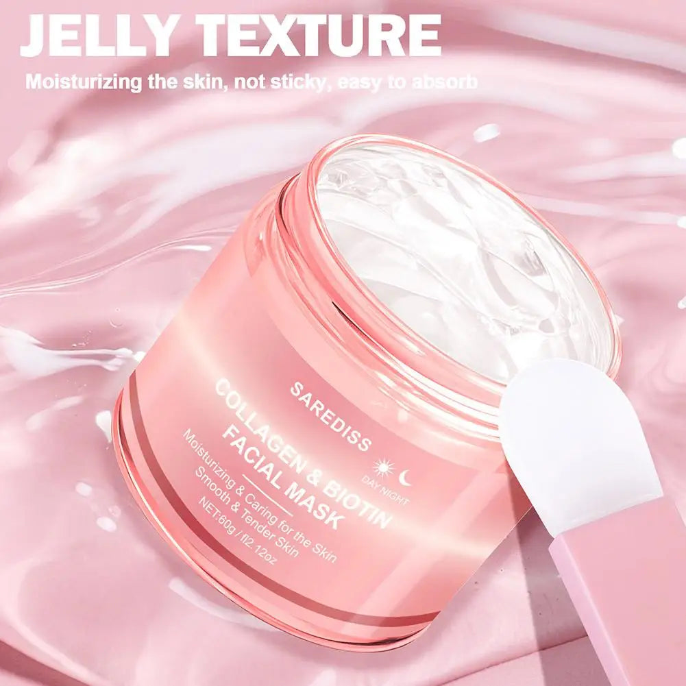 1/2PCS Collagen Night Wrapping Mask Peel-Off Overnight Collagen Face Mask Deeply Hydrate & Firming & Glowing Skin,Reduce Sagging Oasis Select