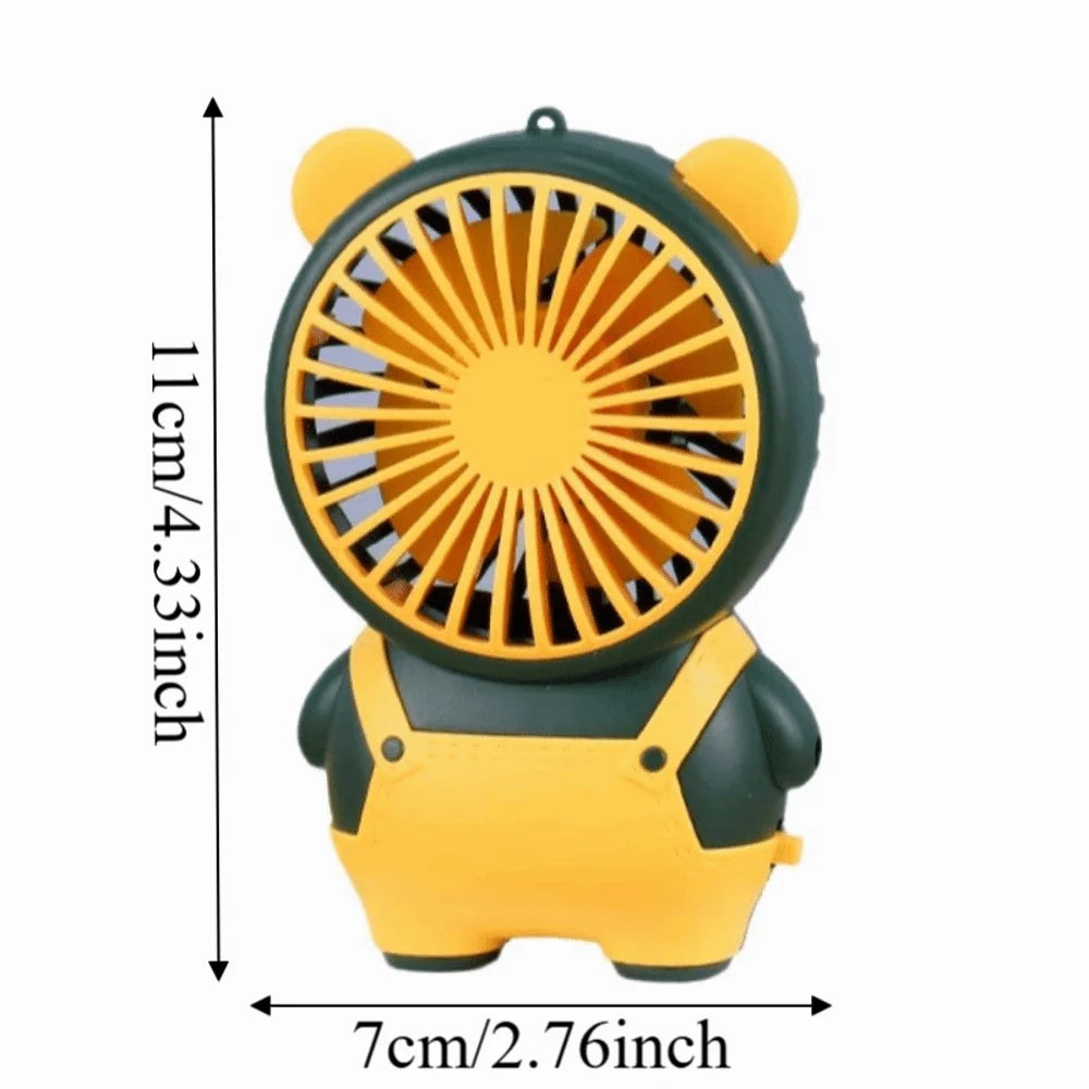 Bear Shape Desktop Mini Fan USB Rechargeable Portable Children's Handheld Fan Lightweight Quiet Operation Small Electric Fan Oasis Select
