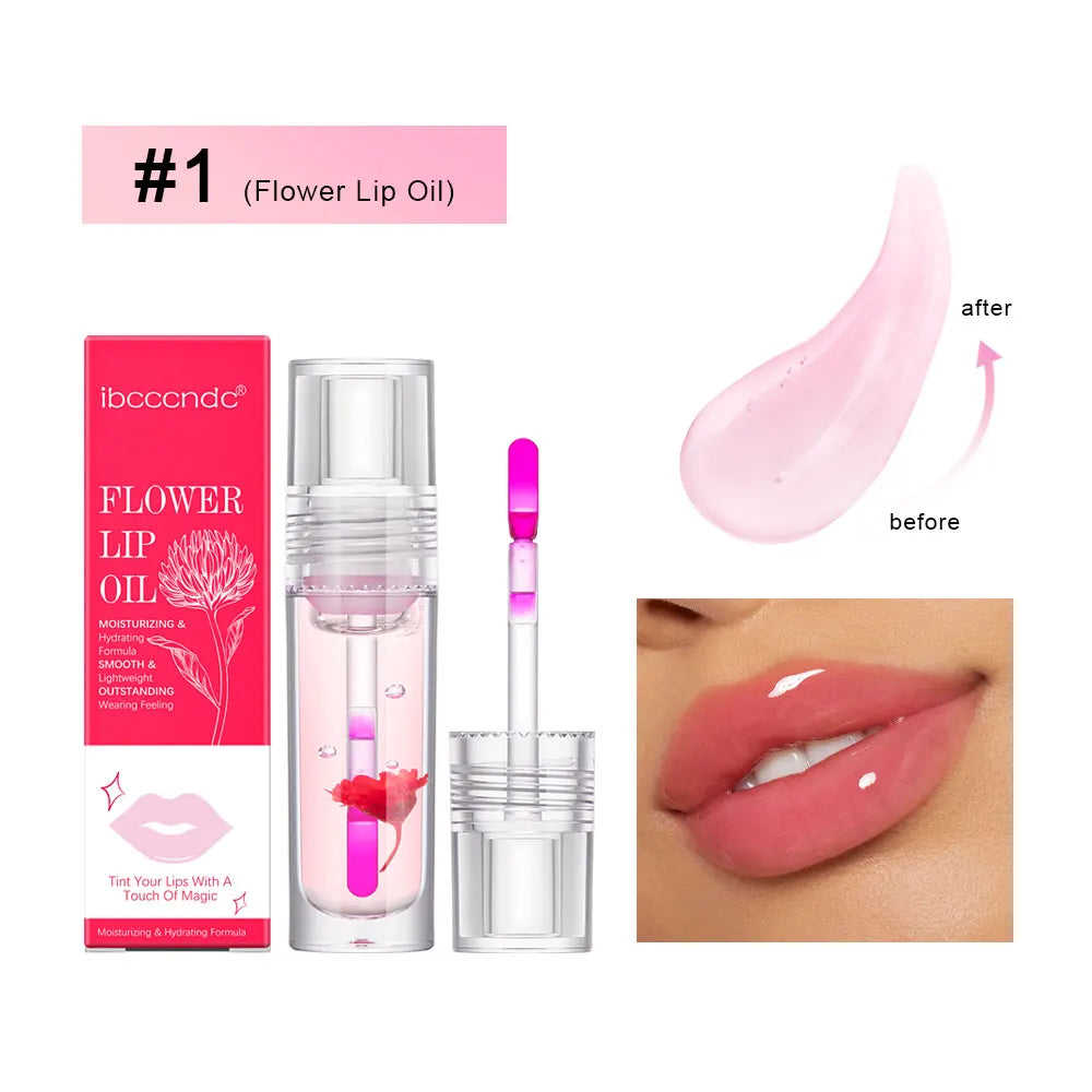 ibcccndc PH Color Changing Flower Lip Oil Gloss 3.8ml Color Changing Lip Oil Oasis Select 1