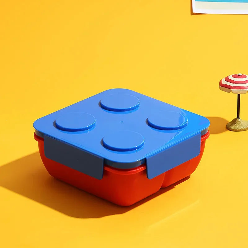 Lunch Box DIY Building Block Portable Modular for Children Student Outdoor Picnic Bento Food Storage Container Fruit Salad Box Oasis Select Blue-1100ML