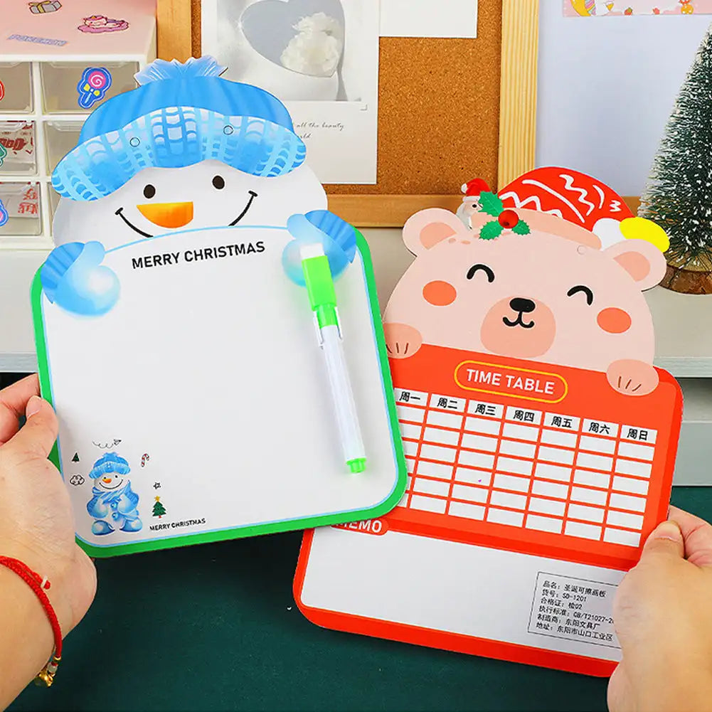 Chirstmas Kids Double-sided Whiteboard Cartoon Animal Two-sided Reusable Whiteboard Children's Drawing Graffiti Cardboard Oasis Select