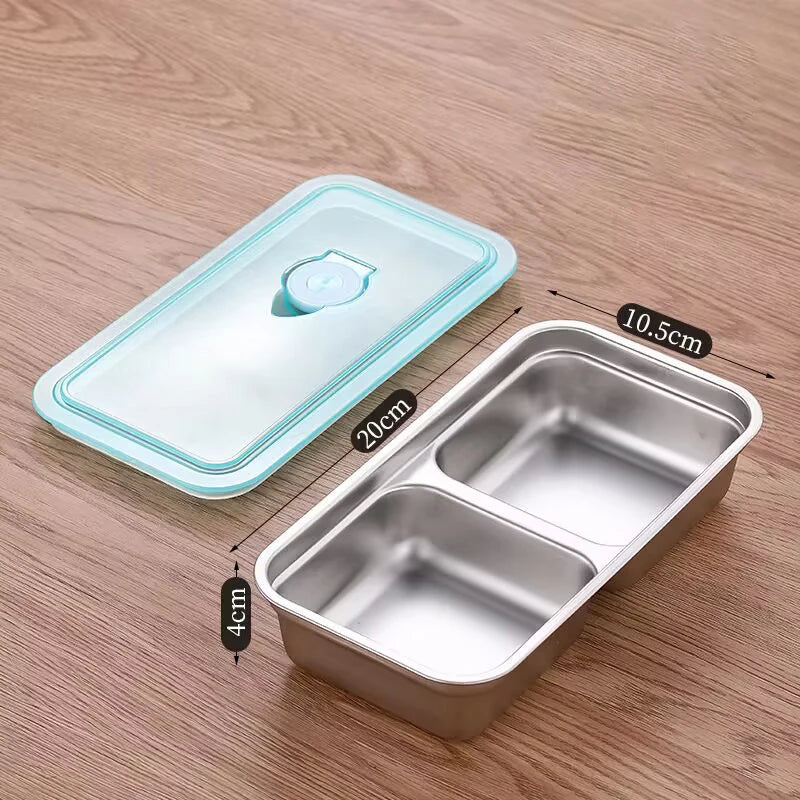 Stainless Steel Dual Compartment Lunch Box & Snack Container