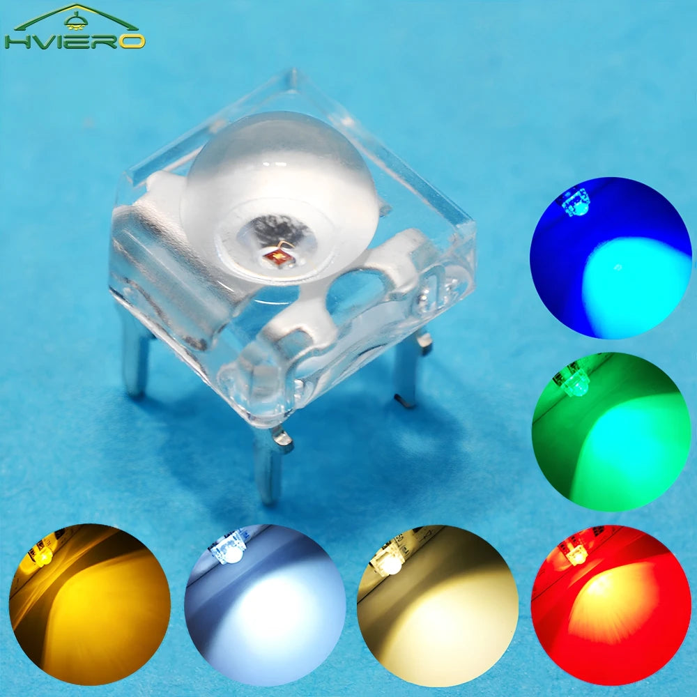 10-Pack 5mm F5 LED Bulbs – Multi-Color Dome Flux Diodes