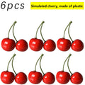 3-12 Pairs Artificial Cherry Christmas Simulation Cherry Decorations, Photography Props, Store Displays, Fake Fruit Models Oasis Select 6 Pairs S