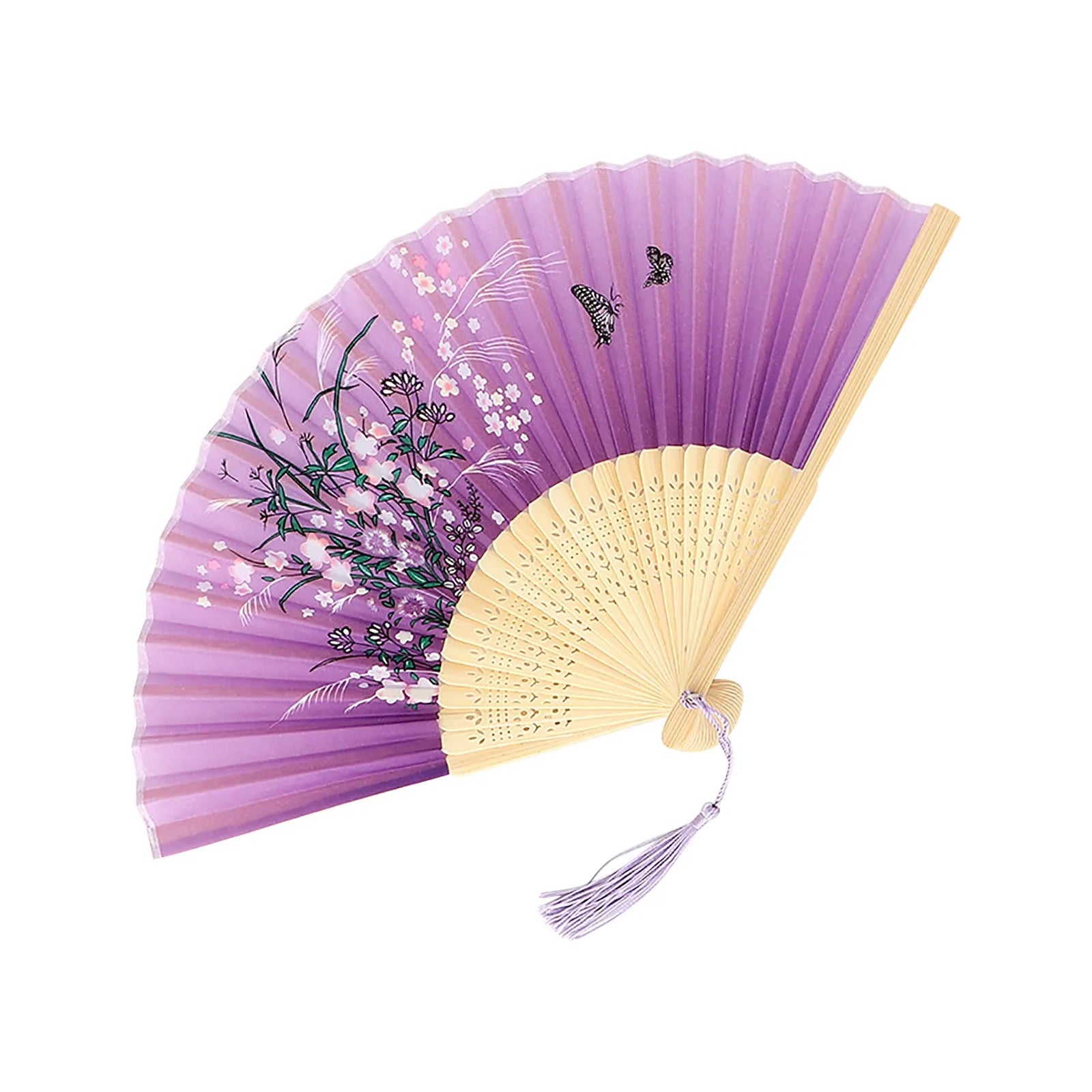 Vintage Silk Folding Fan Chinese Japanese Art Crafts Gift Home Decorations Dance Hand Fan Bamboo Room Decor Wood Fans Oasis Select