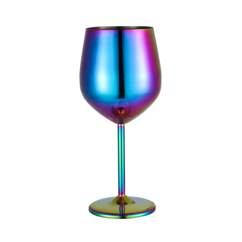 Cocktail Glass Nordic Stainless Steel Durable Tall Champagne Outdoor Metal Red Juice Wine Creative Cup for Bar Party and Home Oasis Select Colorful