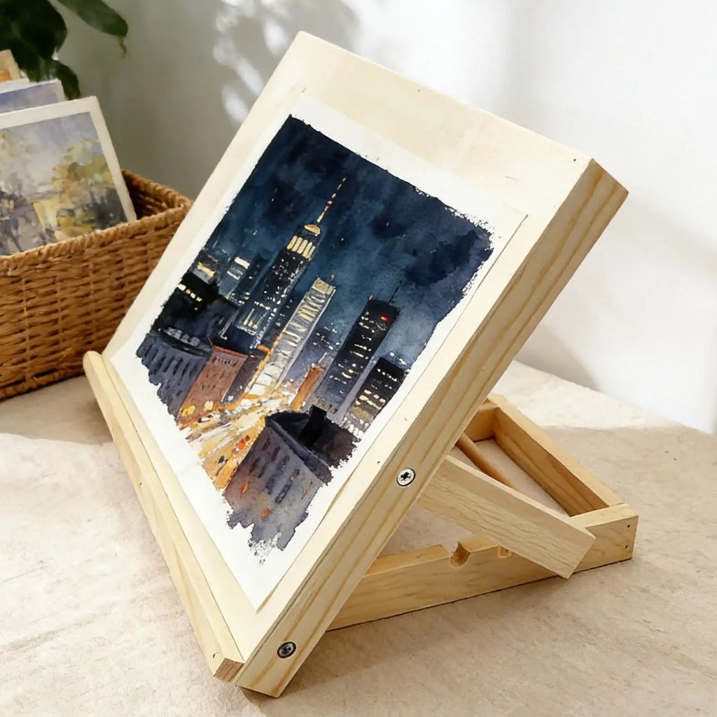 Desk Easel Foldable Tabletop Easel Lightweight Portable Wood Drawing Easel Art Supply Adjustable Sketching Painting Board Oasis Select