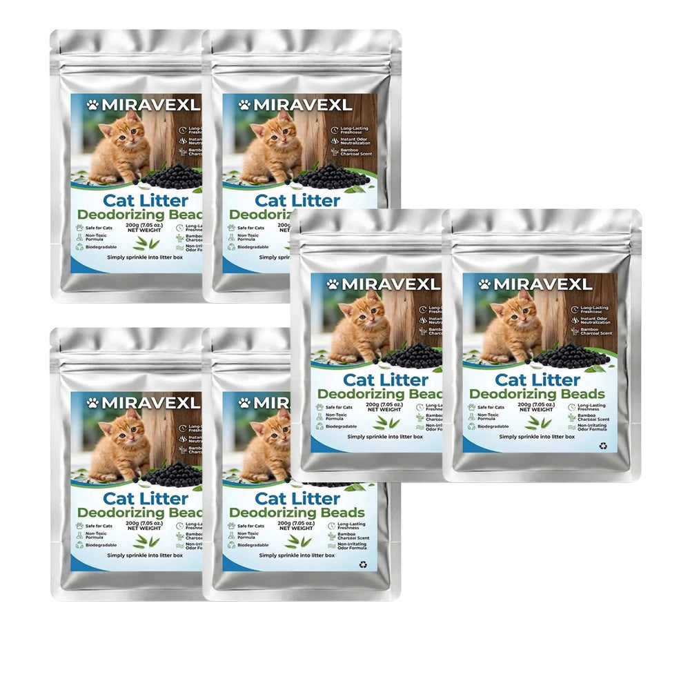 High-Performance Activated Carbon Cat Litter Deodorizing Beads – Lightly Scented Instantly Absorbs Odors.Long Lasting Freshness Oasis Select 6PCS
