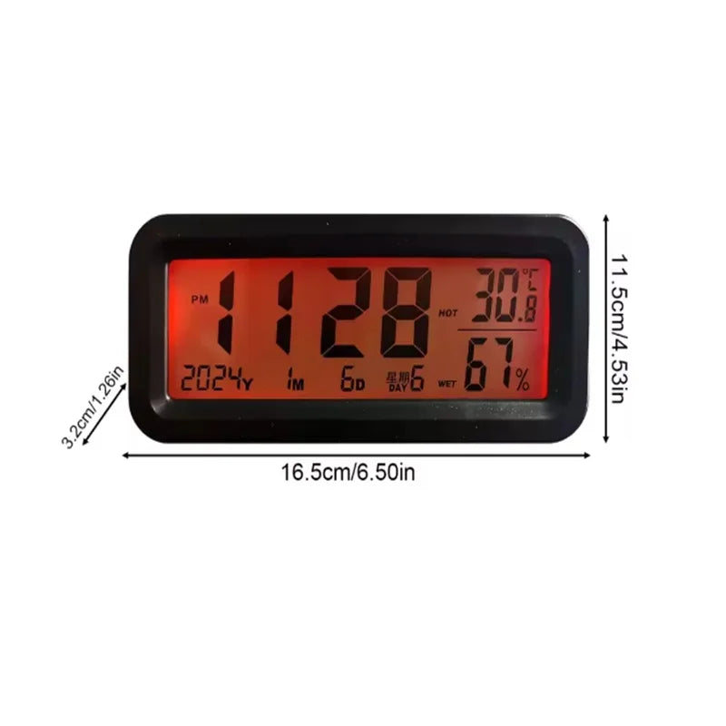 LCD Digital Solar/USB Car Clocks Power Dashboard Thermometer Automotive Electronic Temperature Humidity Gauge Automobiles Clock Oasis Select