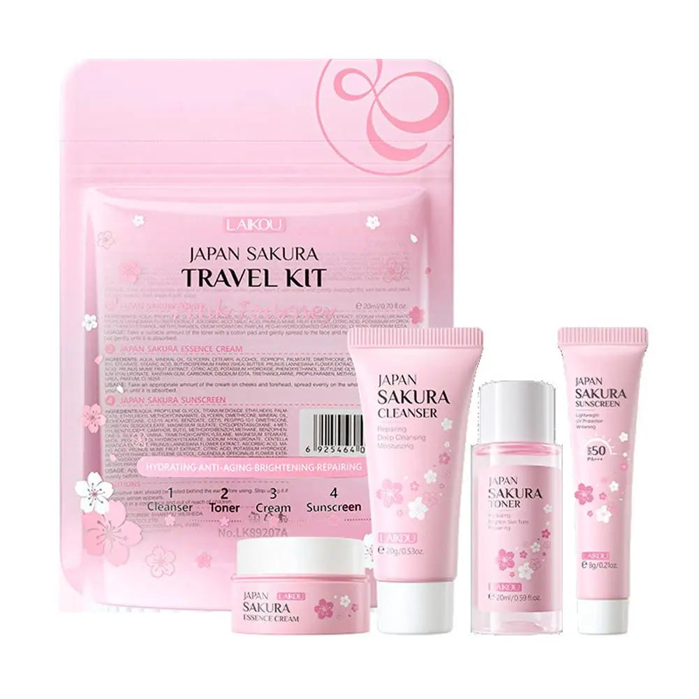 LAIKOU Sakura 4-Piece Skincare Set – Hydrating Gift Kit Skincare Gift Set Oasis Select 4PCS Set