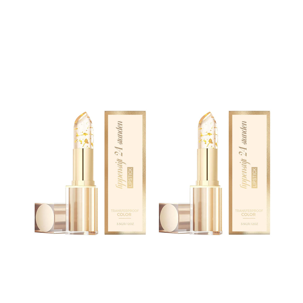 Gold Foil Color-Changing Lip Balm – Glossy & Moisturizing Color-Changing Lip Balm Oasis Select 2pcs