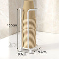 Disposable Cup Storage Holder Rack Shelf Water Tea Cups Wood Dispenser with Longer Stick Mug Display Stand Organizer Supplies Oasis Select White-Style A