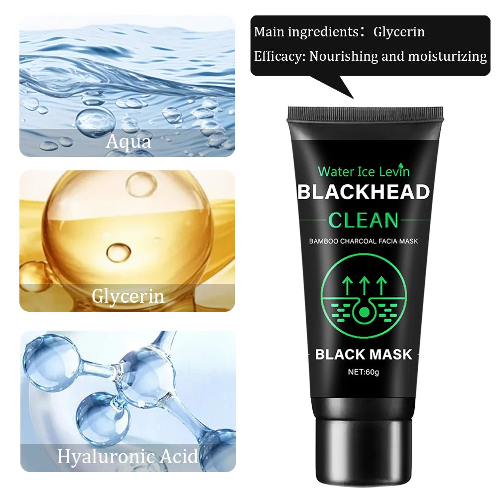 60g Bamboo Charcoal Fiber Mask Blackhead Removal Deep Mask Deep Cleansing Cleansing Exfoliating Mask Treatment Black Mask Oasis Select
