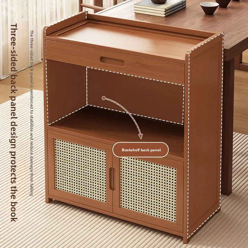 Tea rack, shelf, multi-layer storage tea set display cabinet, tea room, small Bogu rack, solid wood storage locker. Oasis Select