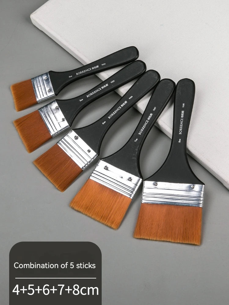 Watercolor Oil Art Paint Brush 7 Styles Memory Nylon Hair Painting Brushes Set Wood Handles Acrylic Paints Drawing Brush Tools Oasis Select 4 5 6 7 8 cm 5pcs