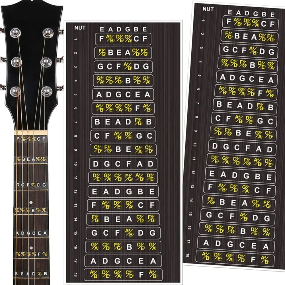 Guitar Stickers Scales Notes Fret Decals Beginner Learning Label Guitar Fretboard Stickers Guitar Decor For Stringed Instruments Oasis Select