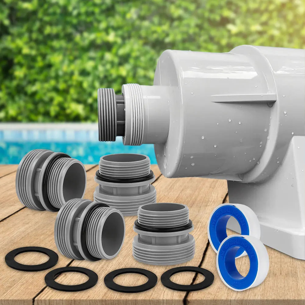 4 Pack Pool Pump Connector with Clamp Washer Pools Filter Pump Connector Pool Filter Pump Hose Adapter for Above Ground Pools Oasis Select