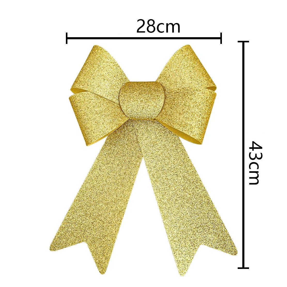 Christmas Bow Red Gold Xmas Tree Large Bowknot For Home Decoration Wedding Navidad New Year Party DIY Hanging Decor Oasis Select Gold-28x43cm
