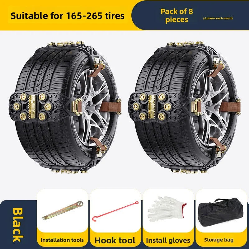 Car tire anti-skid chain, small car off-road vehicle SUV universal type TPU thick winter snow chain Oasis Select Gold