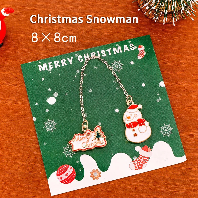 Christmas Tree Wreath Elk Metal Bookmark Christmas Book Mark Pendant Student Gift Learning Stationery Supplies For Women Men Kid Oasis Select A5