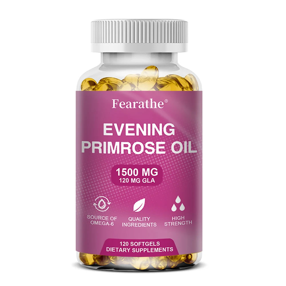 Evening Primrose Oil 1500mg 120 Capsules – Hormonal Balance Herbal Oil Supplement Oasis Select 120count