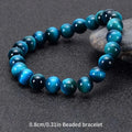 Minimalist Blue Tiger Eye Stone Beaded Bracelet Natural Stone Round Beads Bracelet For Daily Decoration Oasis Select 8mm Bracelet