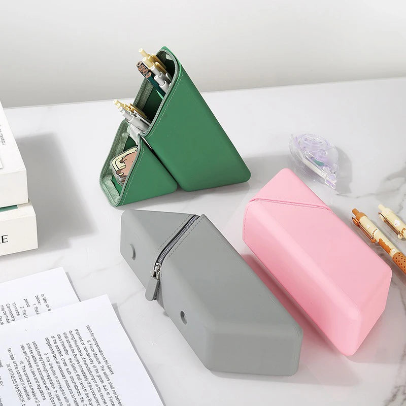 Silicone Pen Holder Foldable Students Pencil Case Large Capacity Expandable Pencil Cup for Desk Study & Office Portable Gift Oasis Select