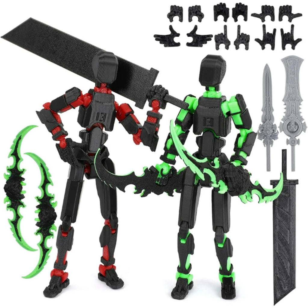 13-Joint Robot Action Figure with 6 Weapons | Desk Collectible Robot Action Figure Oasis Select 2PCS 1 One Size