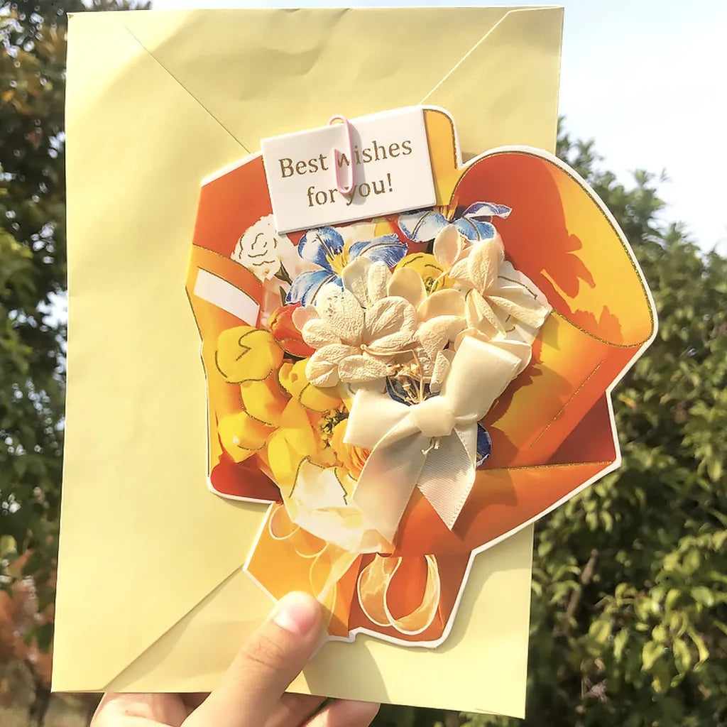 3D Dried Flower Standing Greeting Card | DIY Personalized Gift