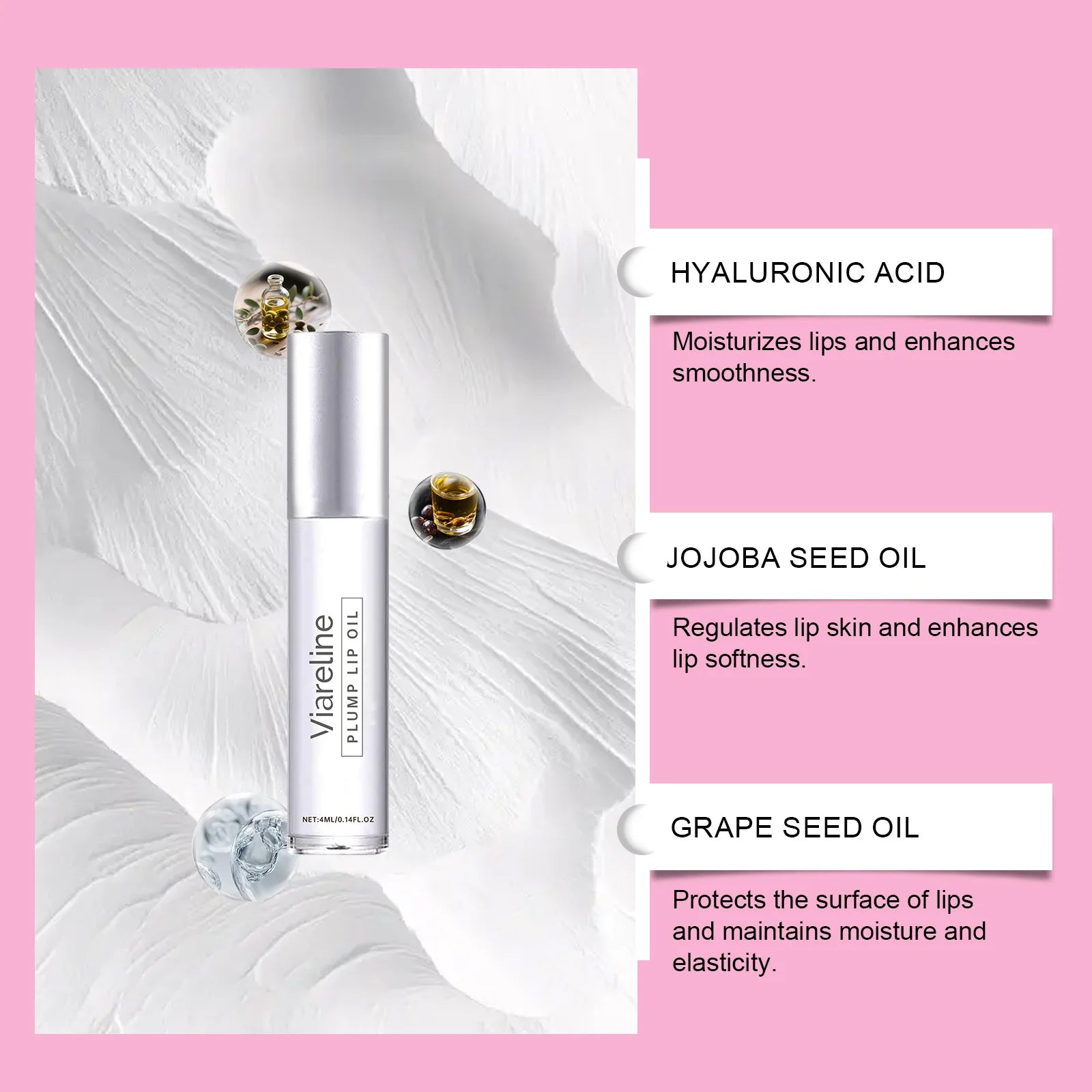 VIARELINE Moisturizing Lip Oil & Balm – Healing, Non-Greasy Lip Oil Balm Oasis Select