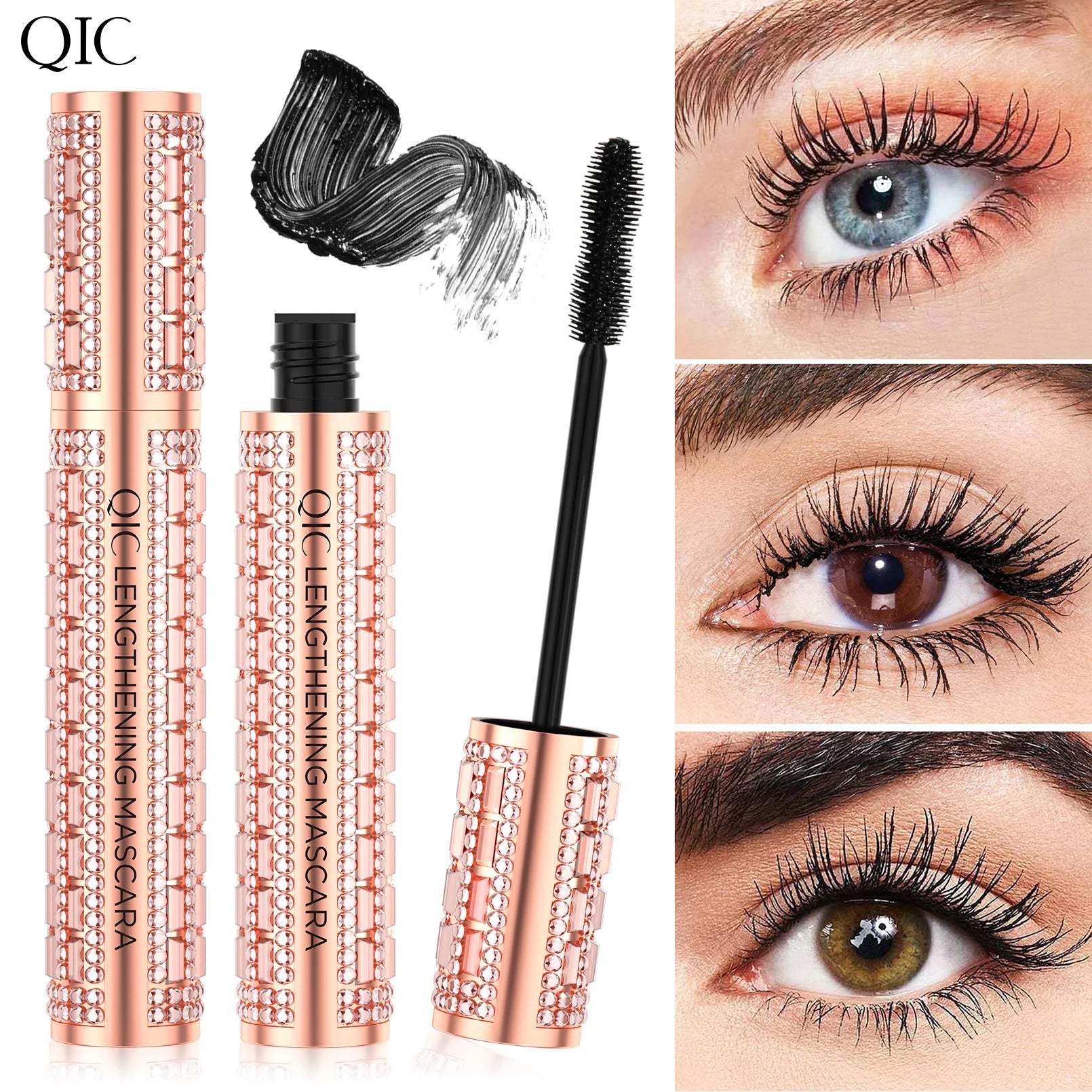 QIC 5D Silk Fiber Mascara – Waterproof Lengthening & Curling