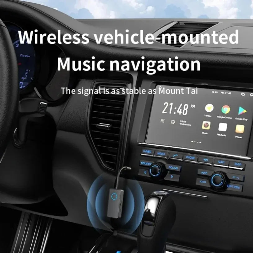 Portable Bluetooth 5.4 Transmitter Dual-Mode (TX/RX) Low-Latency Connection 3.5mm AUX Receiver Built-in Microphone Oasis Select