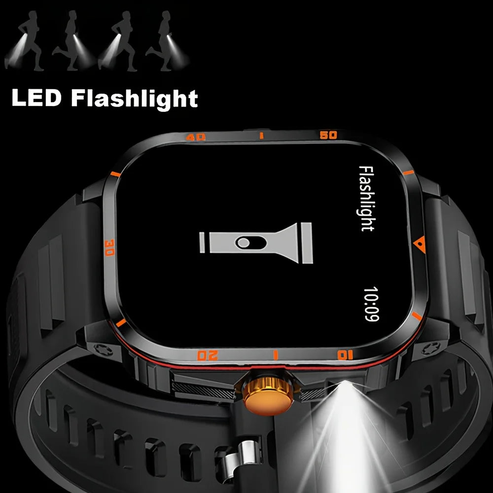 ERUN Men's Sports Smartwatch – LED Flashlight, Call & SMS