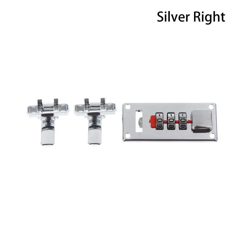 3-Digit Combination Lock 65*29mm Password Lock Latch Keyless Jewelry Wooden Box Fixed Lock Suitcase Coded Locks Hardware Oasis Select Right Silver