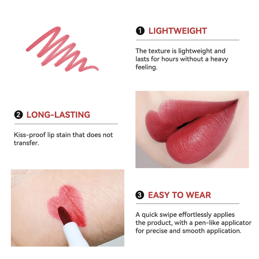 6Colors Lip Stain Pencil Liquid Lip Liner Waterproof Plumping Lip Tint Natural Matte Nude Brown Long Lasting Beauty Makeup Pen Oasis Select