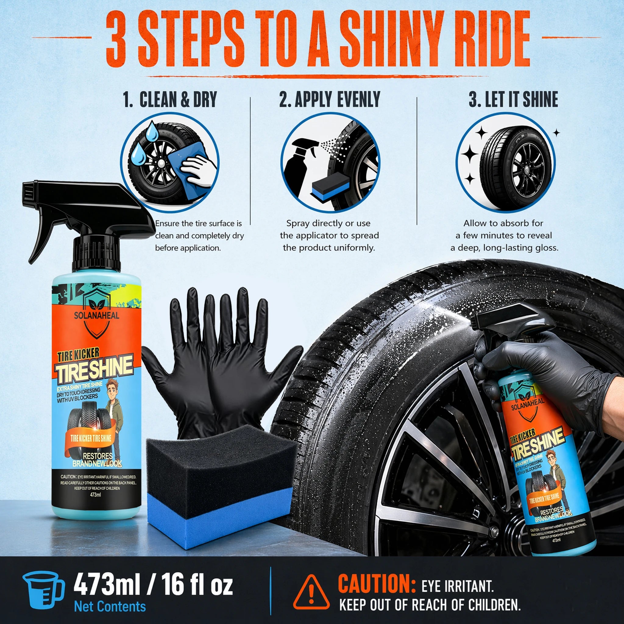 Tire Kicker Tire Shine Spray | UV Protection Tire Dressing