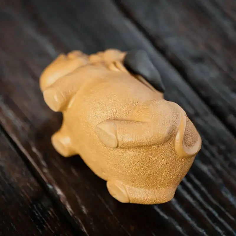 Purple Clay Tea Pet Cow Figurine Handmade Sculpture Little Cow Tea Play Tea Tray Oasis Select