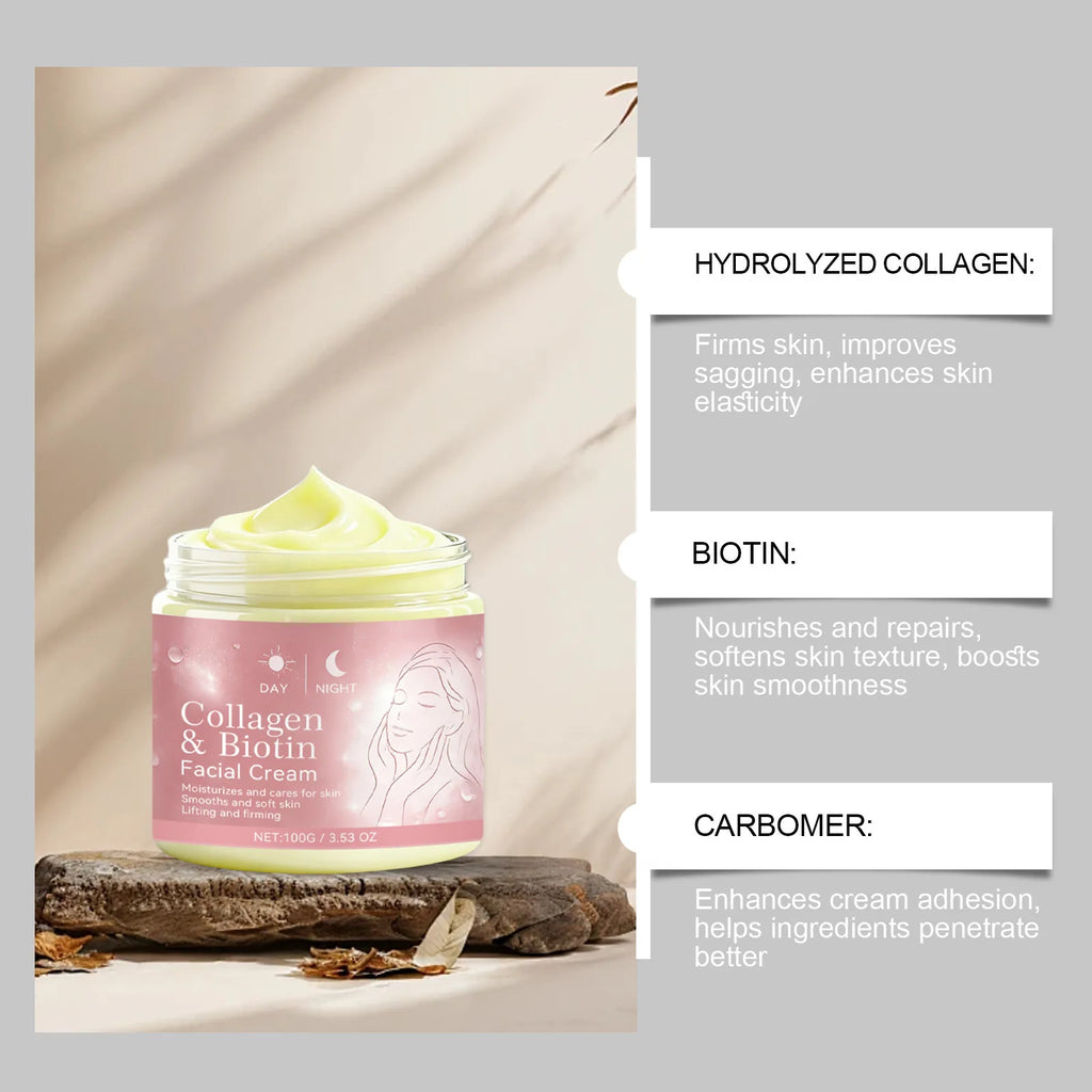 Collagen & Biotin Day & Night Face Cream – Hydrating Moisturizer Face Moisturizer Cream Oasis Select