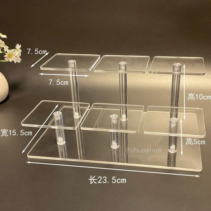 Acrylic Square Display Stand for Figurines, Perfume & Jewelry